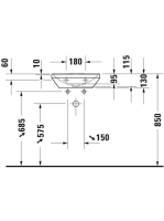 Duravit D-Neo kézmosó 45x33,5 cm, túlfolyó nélkül, fehér 0738450041