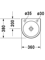 Duravit Architec jobbos kézmosó 36x38 0766350008
