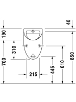 Duravit Fizz piszoár hátsó bekötéssel és kifolyással fehér alpin 0823360000