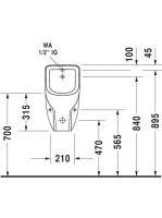Duravit D-Code hátsó bekötésű piszoár 0829300000