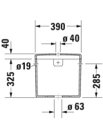 Duravit Starck 3 monoblokk WC tartály vízbekötés bal-jobb oldalon 0920000005