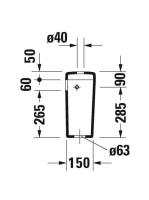 Duravit D-Code monoblokk öblítőtartály 092700, oldalsó vízbekötésű