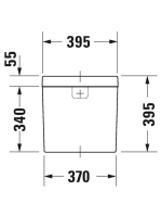 Duravit Happy D.2 alsó bekötésű monoblokk WC tartály WonderGliss bevonattal 09341000051