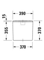 Duravit DuraStyle alsós monoblokk WC tartály WonderGliss bevonattal 09351000051