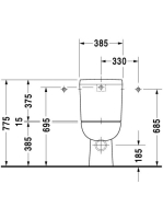 Duravit D-Code falra tolható monoblokk WC csésze 21180900002