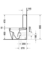 Duravit Starck 2 álló monoblokkos kerámia WC csésze 37x63 mélyöblítésű 2145090000