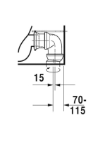 Duravit ME by Starck öblítőperemes monoblokk WC csésze 37x65 cm, WonderGliss bevonattal 21700900001