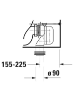 Duravit ME by Starck öblítőperemes monoblokk WC csésze 37x65 cm, WonderGliss bevonattal 21700900001