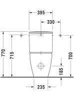 Duravit ME by Starck öblítőperemes monoblokk WC csésze 37x65 cm, WonderGliss bevonattal 21700900001