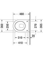 Duravit Starck 3 mélyöblítésű, kompakt fali WC csésze 2202090000