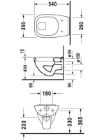 Duravit D-Code síköblítésű fali WC csésze 221009