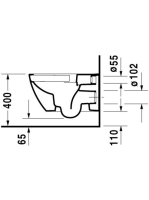 Duravit Happy D.2 öblítőperem nélküli fali WC csésze 2222090000