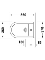 Duravit Starck 3 álló bidé 36x56 cm csapfurattal és túlfolyóval 2230100000