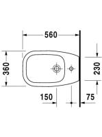 Duravit D-Code falra tolható álló bidé 22411000002