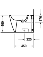 Duravit Happy D.2 álló bidé 36,5x57 WonderGliss bevonattal 22671000001