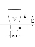 Duravit Happy D.2 álló bidé 36,5x57 WonderGliss bevonattal 22671000001