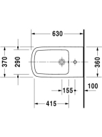 Duravit DuraStyle álló bidé 37x63 WonderGliss bevonattal 22831000001