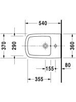 Duravit DuraStyle fali bidé Durafix rögzítéssel 2287150000