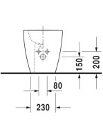 Duravit ME by Starck álló kerámia bidé 60x37 cm, csaplyukkal és túlfolyóval 2289100000