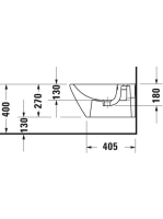 Duravit D-Neo fali bidé 37x54 cm, fehér 2294150000