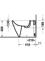 Duravit D-Neo falra tolható álló bidé 37x58 túlfolyóval és rögzítővel 2295100000