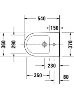 Duravit D-Neo fali bidé 37x54 cm, fehér 2295150000