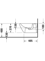 Duravit D-Neo fali bidé 37x54 cm, fehér 2295150000