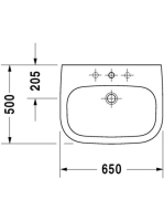 Duravit D-Code mosdó 65x50 231065