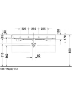 Duravit Happy D.2 WonderGliss mosdó 1200mm 23181200001