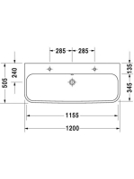 Duravit Happy D.2 aláépíthető csiszolt mosdó 120x50,5 2318120026