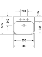 Duravit Happy D.2 aláépíthető csiszolt mosdó 60x50,5 2318600027