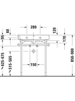 Duravit Happy D.2 aláépíthető mázas mosdó 65x50,5 2318650000