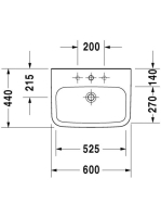 Duravit DuraStyle Med WonderGliss mosdó 60x44 23246000001