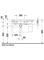Duravit DuraStyle bútorral aláépíthető aszimmetrikus balos mosdó 80x48 2325800000