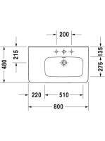 Duravit DuraStyle bútorral aláépíthető aszimmetrikus mosdó jobbos 80x48 2326800000