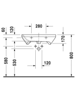 Duravit DuraStyle akadálymentes mosdó 65x57 2329650000