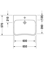 Duravit DuraStyle Med WonderGliss akadálymentes mosdó 65x57 23306500001