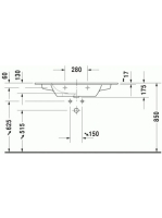 Duravit ME by Starck, bútorral aláépíthető mosdó 2336100000