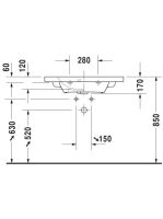 Duravit DuraStyle bútorral aláépíthető compact mosdó 78,5x40 2337780000