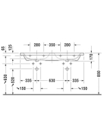 Duravit DuraStyle beépíthető duplamosdó 130x48 2338130000