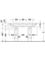 Duravit DuraStyle beépíthető duplamosdó 130x48 2338130000