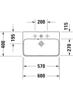 Duravit ME by Starck compact mosdó 60x40 2343600000