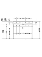 Duravit Vero Air Kerámia mosdó 100x47 cm, 2 csapfurattal, alpin fehér 2350100024