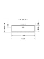 Duravit Vero Air Kerámia mosdó 120x47 cm, alpin fehér 2350120000