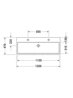 Duravit Vero Air Kerámia mosdó 120x47 cm, 2 csapfurattal, alpin fehér 2350120024