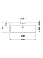 Duravit Vero Air csiszolt kerámia mosdó 120x47 cm, alpin fehér 2350120027