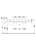 Duravit Vero Air kerámia mosdó 120x47 cm WonderGliss bevonattal, 2 csaplyukkal, alpin fehér 23501200431