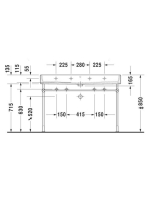 Duravit Vero Air kerámia mosdó 120x47 cm WonderGliss bevonattal, 2 csaplyukkal, alpin fehér 23501200431