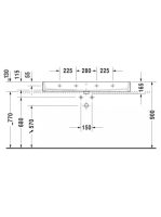 Duravit Vero Air csiszolt kerámia mosdó 120x47 cm, WonderGliss bevonattal, alpin fehér 23501200711