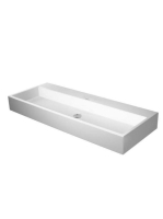 Duravit Vero Air csiszolt kerámia mosdó 120x47 cm, WonderGliss bevonattal, csaplyuk és túlfolyó nélkül, alpin fehér 23501200791